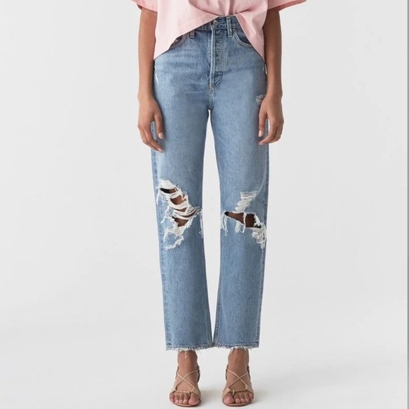 Agolde 90's Mid Rise Loose Fit jeans in Fall Out 25 - Picture 1 of 16